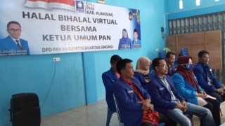 KETUA UMUM PAN ZULKIFLI HASAN HALAL BI HALAL VIRTUAL DENGAN PENGURUS DPD PAN KUANSING  