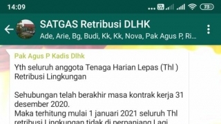 Ratusan Kontrak THL DLHK Terancam Tak Diperpanjang, Awal Tahun 2021