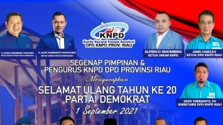 Ulang Tahun Ke-20 Partai Demokrat, DPD KNPD Riau Siap Sukseskan Kegiatan Vaksin dan Bakti Sosial   