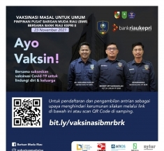 Pimpinan Pusat BMR (Barisan Muda Riau) bersama Bank Riau Kepri gelar Vaksinasi tahap dua