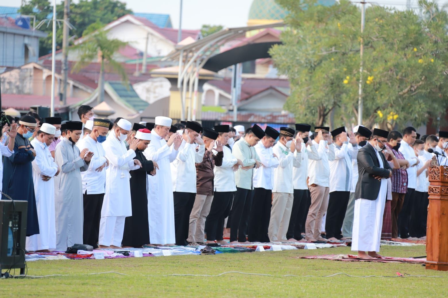 Gandeng PHBI, Polda Riau Gelar Sholat Idul Adha 1443 Hijriah Bersama Masyarakat, 207 Hewan Qurban Didistribusikan.