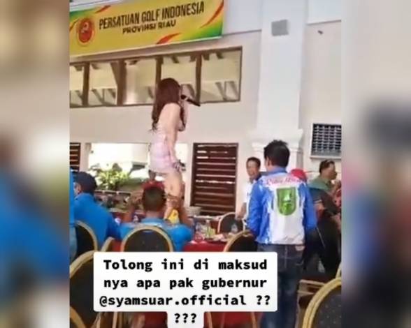 Viral Biduan Joget Erotis di Atas Meja pada Turnamen Golf Piala Gubernur, Ini Tanggapan Pemprov Riau!